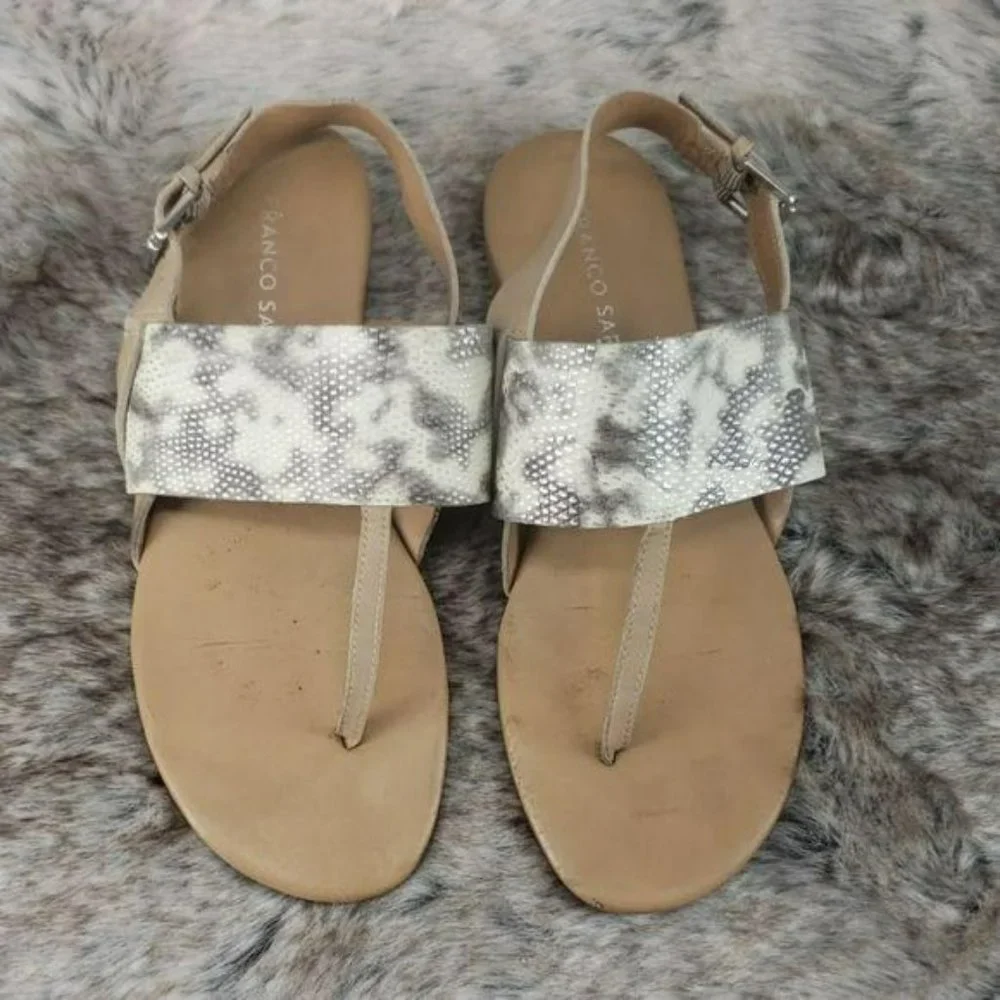 FRANCO SARTO SNAKESKIN size 7‎ ankle strap Sandals